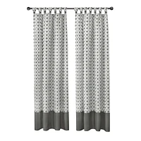 Kate Aurora 2 Pack: Modern Chic Geometric Tab Top Window Curtain Panels - 52 in. W x 63 L, Navy