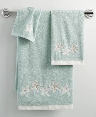 Avanti Sequin Shells Beachy Cotton Bath Towel, 27" x 50"