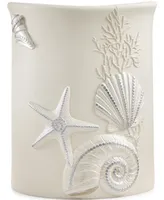 Avanti Sequin Shells Beachy Resin Wastebasket