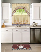 GoodGram Happy Chef Rod Pocket Kitchen Curtain Tier & Swag Valance Set - 57 in. W x 24 in. L