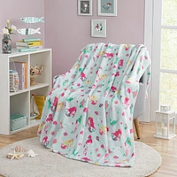 Kate Aurora Ultra Soft & Plush Under The Sea Mermaids & Fish Princess Fleece Accent Throw Blanket - 50 in. x 60 in.