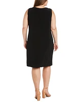 R & M Richards Plus Rhinestone-Trim Jacket Sheath Dress