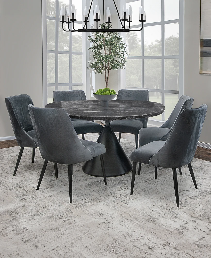 Nerton 7 Pc. Dining Set (52" Round Table & 6 Chairs), Created for Macy's