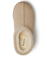 Dearfoams Doreen Genuine Suede Clog with Prayer Seam Slipper