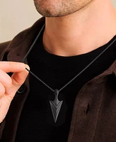 Rhona Sutton Black Plated Stainless Steel Arrowhead Pendant Necklace