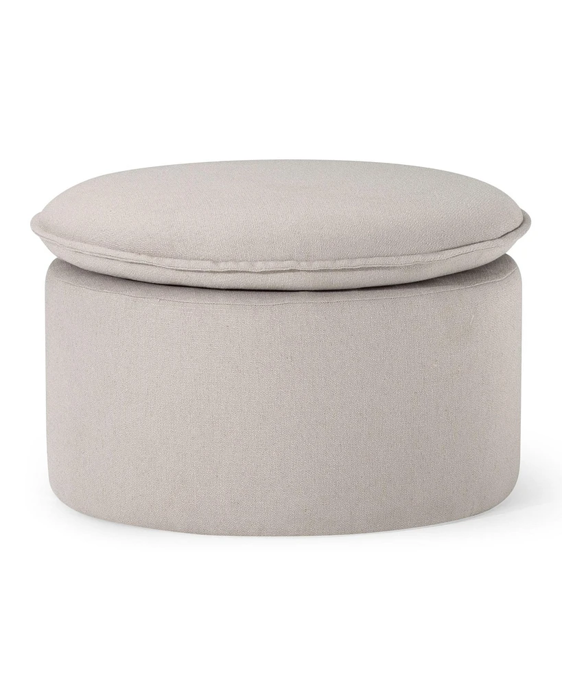 Maven Lane Lyra Contemporary Ottoman in Dove Fabric Upholstery