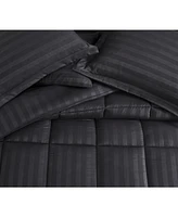 Kate Aurora All Season Hotel Dobby Stripe 8 PieceBed a Bag Comforter & Sheets Set , Burgundy - Queen
