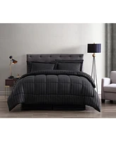 Kate Aurora All Season Hotel Dobby Stripe 8 PieceBed a Bag Comforter & Sheets Set , Burgundy - Queen