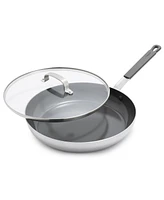 GreenPan X Bobby Flay Nonstick Stainless Steel 12" Frypan with Lid