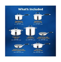 NutriChef Kitchenware Pots & Pans Set - Clad Kitchen Cookware