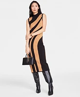 I.n.c. International Concepts Women's Geo Striped Sweater Dress, Created for Macy's