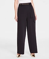 I.n.c. International Concepts Women's High-Rise Chain-Belt Pants, Exclusively at Macy's