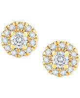 Diamond Round Halo Stud Earrings (1/3 ct. t.w.) 14k White Gold or