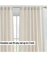 Hlc.me Easton Jacquard Slub Texture - Privacy Curtains with Back Tab Rod Pocket Lightweight Window Curtains Panels