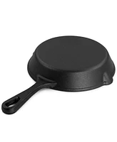 MegaChef 8 Inch Round Preseasoned Cast Iron Frying Pan in Black