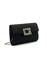 Like Dreams Clara Satin Rhinestone Gem Evening Crossbody Bag