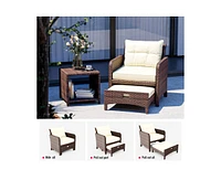 Pamapic 5-Piece Wicker Patio Conversation Set with Cushions