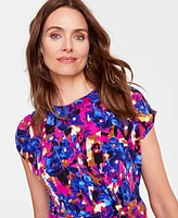 I.n.c. International Concepts Women's Printed Side-Gathered Top, Created for Macy's