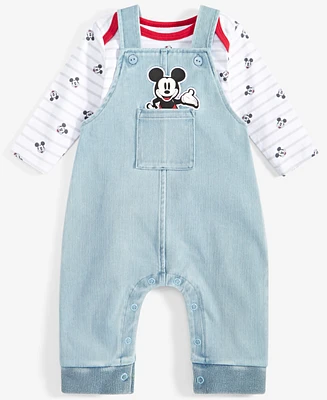 Disney Baby Boys Mickey Mouse Bodysuit & Overalls Set