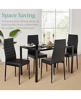 Best Choice Products -Piece Kitchen Dining Table Set w/ Glass Tabletop