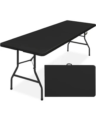 Best Choice Products 8ft Plastic Folding Table, Indoor Outdoor Heavy Duty Portable w/ Handle, Lock for Picnic