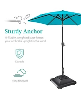 Best Choice Products Mobile Umbrella Base, Fillable Heavy-Duty Market Stand w/4 Wheels, 2 Locks, 120lb Capacity