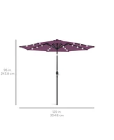 Best Choice Products 10ft Solar Led Lighted Patio Umbrella w/ Tilt Adjustment, Uv-Resistant Fabric