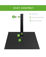 Best Choice Products 38.5lb Steel Umbrella Base, Square Patio Stand w/ Tightening Knob and Anchor Holes - Black
