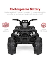 Best Choice Products 12V Kids Ride-On Atv Quad w/ Bluetooth, 3.7mph Max, Treaded Tires, Led Lights, Radio