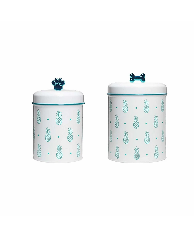 Amici Pet Pineapple Metal Canister - Set of 2