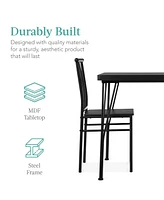 Best Choice Products 5-Piece Indoor Modern Metal Wood Rectangular Dining Table Furniture Set w/ 4 Chairs