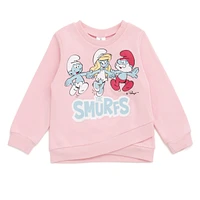 The Smurfs Toddler Girls Crossover Fleece Sweatshirt and Pants Outfit Set