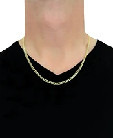 22" Two-Tone Open Curb Link Chain Necklace (3-5/8mm) in Solid 14k Gold & White Gold - Two