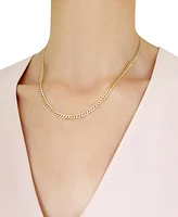 18" Two-Tone Open Curb Link Chain Necklace (3-5/8mm) in Solid 14k Gold & White Gold - Two