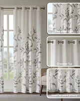 Cecily Burnout Printed Sheer Window Curtain, 84 inches long Single Sheer Curtain Panel, Width 50 curtains sheer for Bedroom and Living Room, Easy To H