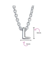 Bling Jewelry Tiny Block Letter Alphabet Initial A-z Dainty Pendant Necklace .925 Sterling Silver