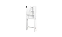 Slickblue Over-the-Toilet Storage Cabinet Space-Saving Bathroom Organizer with Adjustable Shelves & Barn Door