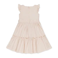 Hope & Henry Baby Girls Flutter Sleeve Tiered Sateen Party Dress