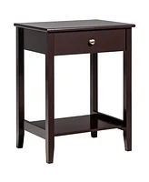 Gymax 2PCS Nightstand Sofa Side End Table Bedroom Living Room w/ Shelf Drawer