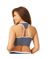 Free Country Women's Popcorn Stripe Twist Front Racerback Croptini Top