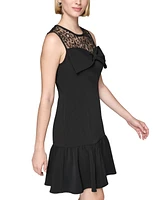 Karl Lagerfeld Paris Women's Lace-Yoke Drop-Waist Dress