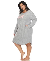 White Mark Plus Long Sleeve Sleepshirt