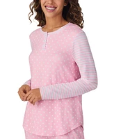 Cuddl Duds Women's Printed Button-Front Jogger Pajama Set