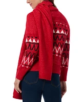 Jones New York Petite Fair Isle Sweater with Scarf