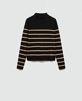 Mango Women's Shoulder Buttons Detail Striped Sweater