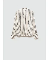 Mango Women's Striped Wrap Blouse