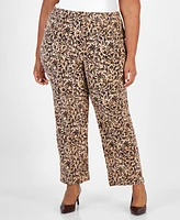 Jm Collection Plus Impression Knit Pants, Created for Macy's