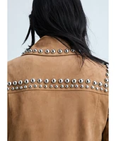 Mango Women's Studded Leather Jacket