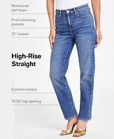 I.n.c. International Concepts Women's High-Rise Straight-Leg Jeans, Created for Macy's