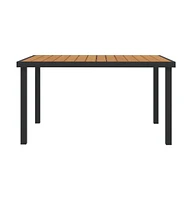 vidaXL Patio Table Brown 55.1"x35.4"x29.1" Aluminum and Wpc